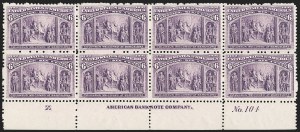 Sale 1227, Lot 3044, The Dr. Bernard S. Yudowitz Collection of Plate Blocks (Scott 230-299)