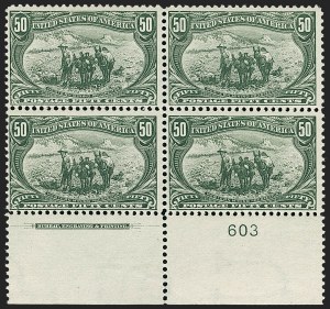Sale 1227, Lot 3074, The Dr. Bernard S. Yudowitz Collection of Plate Blocks (Scott 230-299)