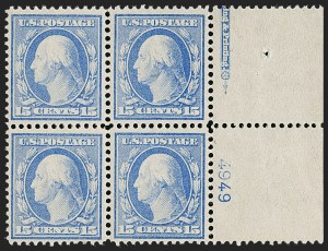 Sale 1227, Lot 3098, The Dr. Bernard S. Yudowitz Collection of Plate Blocks (Scott 300-423)