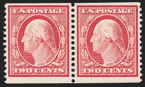 Sale 1227, Lot 3303, 1908-10 Washington-Franklin Issues (Scott 331-356), 2c Carmine, Coil (353) Sale 1227, Lot 3303, 1908-10 Washington-Franklin Issues (Scott 331-356)