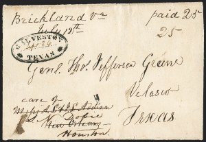 Sale 1230, Lot 1052, The Sandford N. Arnold Collection of Early Texas Postal History