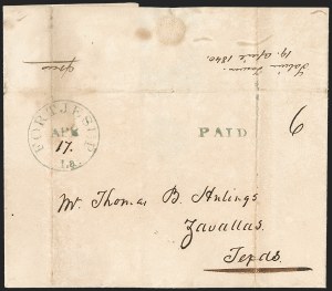Sale 1230, Lot 1056, The Sandford N. Arnold Collection of Early Texas Postal History