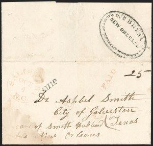 Sale 1230, Lot 1084, The Sandford N. Arnold Collection of Early Texas Postal History