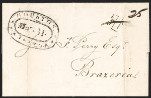 Sale 1230, Lot 1105, The Sandford N. Arnold Collection of Early Texas Postal History