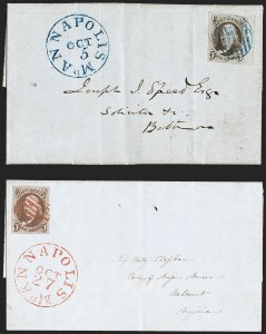 Sale 1230, Lot 1127, 1847 Issue Covers