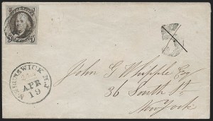 Sale 1230, Lot 1157, 1847 Issue Covers