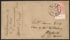 Sale 1230, Lot 1539, Confederate General Issues and Covers, College Covers