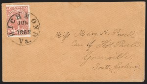 Sale 1230, Lot 1542, Confederate General Issues and Covers, College Covers