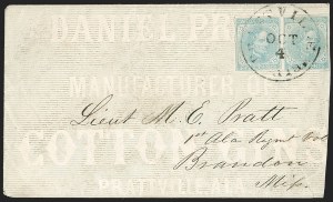 Sale 1230, Lot 1547, Confederate General Issues and Covers, College Covers