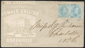 Sale 1230, Lot 1562, Confederate General Issues and Covers, College Covers
