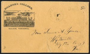 Sale 1230, Lot 1565, Confederate General Issues and Covers, College Covers