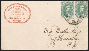 Sale 1230, Lot 1567, Confederate General Issues and Covers, College Covers
