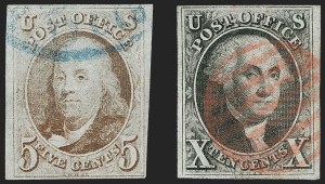 Sale 1230, Lot 1699, 1847 Issue (Scott 1-2)