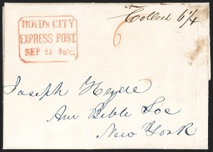 Sale 1232, Lot 1700, Boyd's Local Post Specialized Collection: Stampless, Conjunctive Uses
