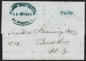 Sale 1232, Lot 1809, Local Posts and Independent Mails: Overton thru Westtown, Balances