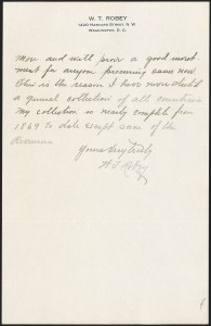 Sale 1233, Lot 1537, William T. Robey Letters