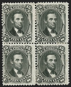 Sale 1234, Lot 129, 1867-68 Grilled Issue and 1875 Re-Issue of 1861-66 Issue (Scott 81-111)