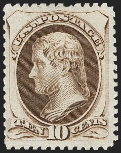 Sale 1234, Lot 182, 1875 Continental Bank Note Co. Hard Paper Special Printing (Scott 167-181)