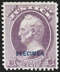 Sale 1234, Lot 426, Official Special Printings (Interior, Justice, Navy, Post Office)