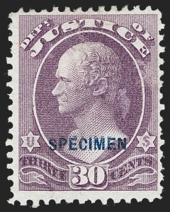 Sale 1234, Lot 427, Official Special Printings (Interior, Justice, Navy, Post Office)