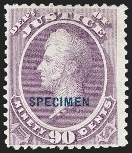 Sale 1234, Lot 428, Official Special Printings (Interior, Justice, Navy, Post Office)