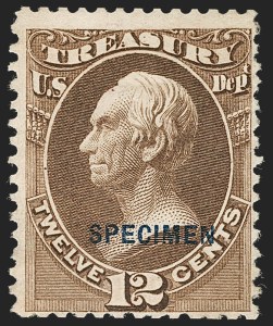 Sale 1234, Lot 456, Official Special Printings (State, Treasury, War)