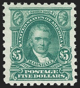 Sale 1235, Lot 1349, 1912-17 Washington-Franklin Issue (Scott 405-480), $5.00 Light Green (480) Sale 1235, Lot 1349, 1912-17 Washington-Franklin Issue (Scott 405-480)