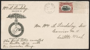 Sale 1239, Lot 601, 1902 Pan-American Issue Stamps, First Day Covers and Inverts