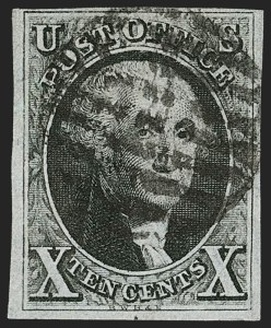 Sale 1240, Lot 132, 1847 Issue (Scott 1-2), 10c Black (2) Sale 1240, Lot 132, 1847 Issue (Scott 1-2)