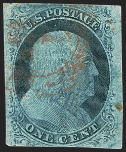 Sale 1242, Lot 100, One-Cent: Plate Three (Scott 7)