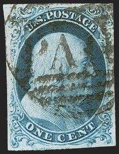 Sale 1242, Lot 13, One-Cent: Plate One Early (Scott 5-5A)