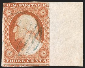 Sale 1242, Lot 135, Three-Cent: Orange Brown, Types I, II (Scott 10-10A)