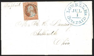 Sale 1242, Lot 149, Three-Cent: Orange Brown, Types I, II (Scott 10-10A)