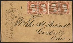 Sale 1242, Lot 159, Three-Cent: Orange Brown, Types I, II (Scott 10-10A)