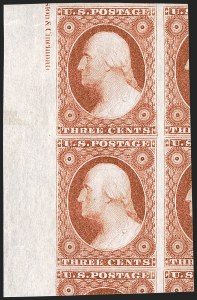 Sale 1242, Lot 163, Three-Cent: Dull Red and Shades, Types I, II (Scott 11-11A)