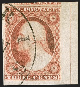 Sale 1242, Lot 167, Three-Cent: Dull Red and Shades, Types I, II (Scott 11-11A)