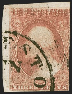 Sale 1242, Lot 181, Three-Cent: Dull Red and Shades, Types I, II (Scott 11-11A)