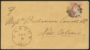 Sale 1242, Lot 194, Three-Cent: Covers and Fancy Cancels