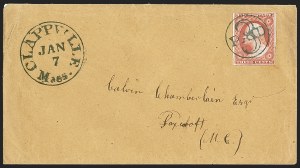 Sale 1242, Lot 195, Three-Cent: Covers and Fancy Cancels
