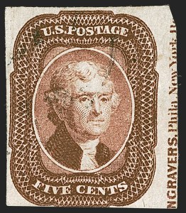 Sale 1242, Lot 276, Five-Cent: Off-Cover (Scott 12)