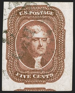Sale 1242, Lot 279, Five-Cent: Off-Cover (Scott 12)