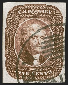 Sale 1242, Lot 280, Five-Cent: Off-Cover (Scott 12)