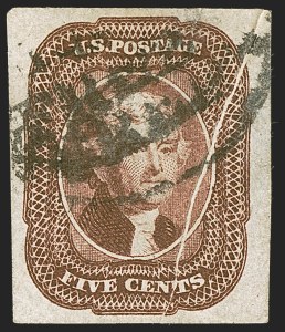 Sale 1242, Lot 289, Five-Cent: Off-Cover (Scott 12)