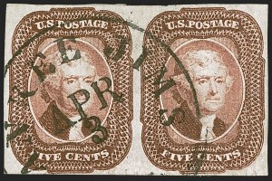 Sale 1242, Lot 293, Five-Cent: Off-Cover (Scott 12)
