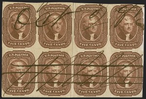 Sale 1242, Lot 297, Five-Cent: Off-Cover (Scott 12)