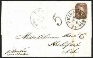 Sale 1242, Lot 298, Five-Cent: EDU and Domestic Covers (Scott 12)