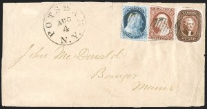 Sale 1242, Lot 299, Five-Cent: EDU and Domestic Covers (Scott 12)