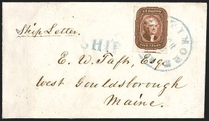 Sale 1242, Lot 302, Five-Cent: EDU and Domestic Covers (Scott 12)