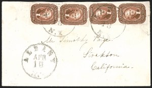 Sale 1242, Lot 304, Five-Cent: EDU and Domestic Covers (Scott 12)