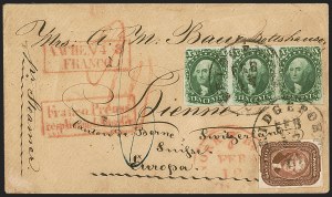Sale 1242, Lot 316, Five-Cent: Foreign Mails (Scott 12)